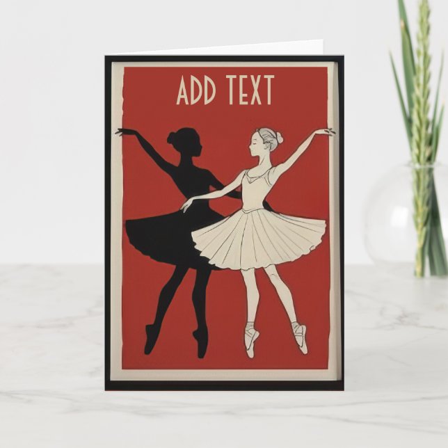 Cartes Pour Fêtes Annuelles Ballet Dancers, personalize add text (Devant)