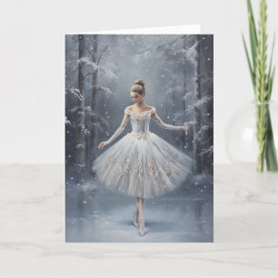 Cartes Pour Fêtes Annuelles Ballet Neige Queen Flocon de neige Ballerina Noël