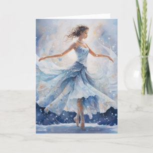 Cartes Pour Fêtes Annuelles Ballet Neige Queen Flocon de neige Ballerina Noël