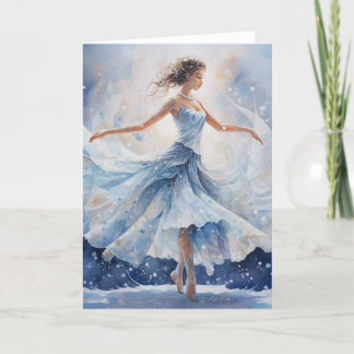 Cartes Pour Fêtes Annuelles Ballet Neige Queen Flocon de neige Ballerina Noël