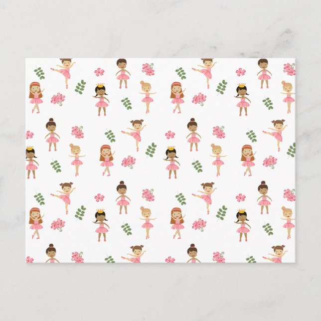 Cartes Pour Fêtes Annuelles Ballet Pink Ballerinas Motif dansant (Devant)