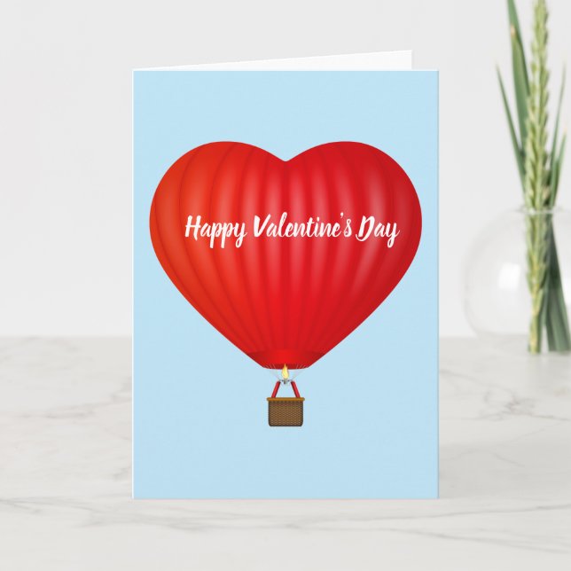 Cartes Pour Fêtes Annuelles Ballon à air chaud de la Saint-Valentin (Devant)