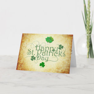 Cartes Pour Fêtes Annuelles Ballon vert shamrock feuille de trèfle Saint-Patri