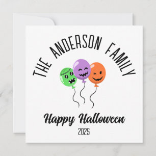 Cartes Pour Fêtes Annuelles Ballons de citrouille effrayants pour Halloween av
