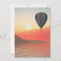 Ballotte à air chaud avec coucher de soleil