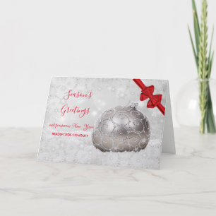 Cartes Pour Fêtes Annuelles Bals de Noël blancs, Bow rouge, salutation d'entre