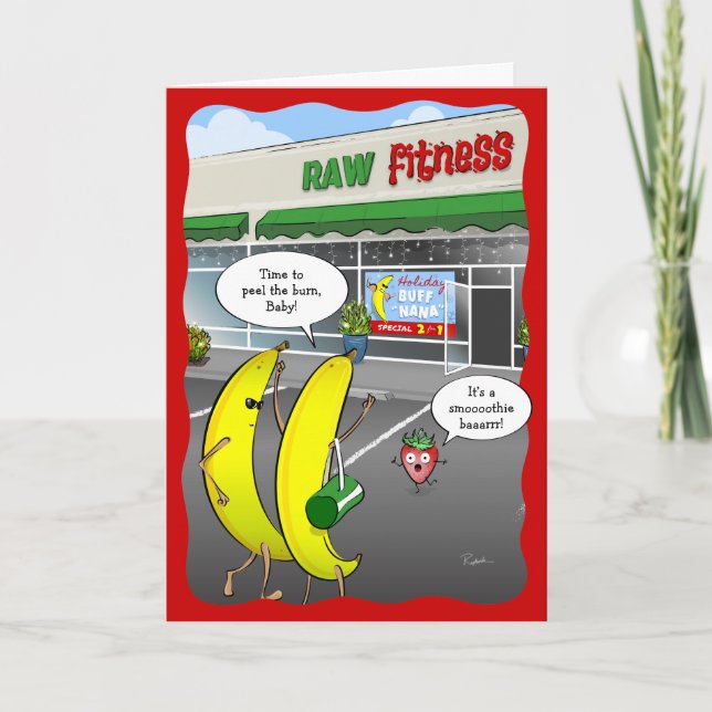 Cartes Pour Fêtes Annuelles Banane de Noël drôle (Devant)