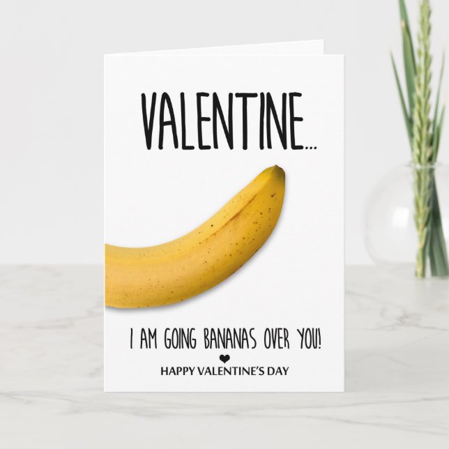 Cartes Pour Fêtes Annuelles Bananes allantes au-dessus de vous Saint-Valentin (Devant)