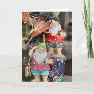 Cartes Pour Fêtes Annuelles Banc de plage Père Noël