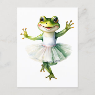 Cartes Pour Fêtes Annuelles Bande de ballerine de grenouille mignonne dansant
