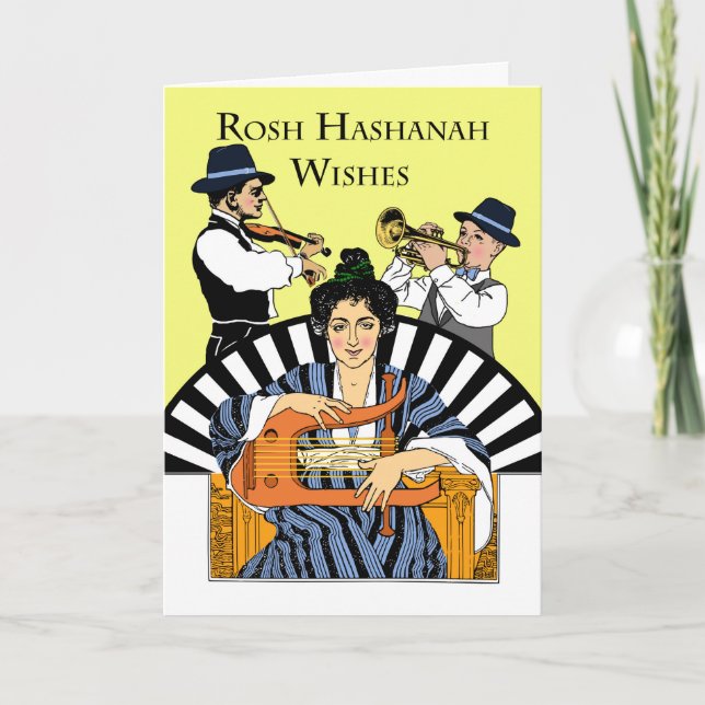 Cartes Pour Fêtes Annuelles Bande de famille de Klezmer pour Rosh Hashanah, (Devant)
