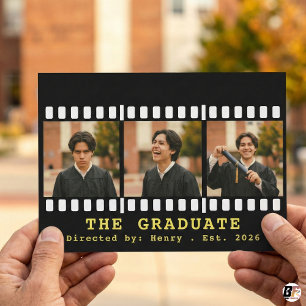 Cartes Pour Fêtes Annuelles Bande de film cinématique de graduation 3 Photo An