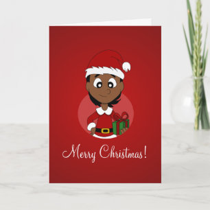 Cartes Pour Fêtes Annuelles Bande dessinée de fille de Noël