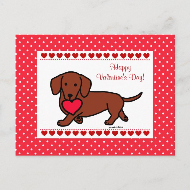 Cartes Pour Fêtes Annuelles Bande dessinée de Valentine de teckel (Devant)