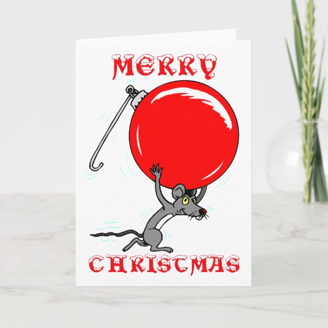 Cartes Pour Fêtes Annuelles Bande dessinée drôle de souris de Joyeux Noël (Devant)
