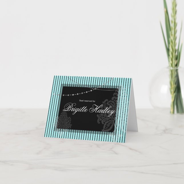 Cartes Pour Fêtes Annuelles Bandes bleues et noires (Devant)