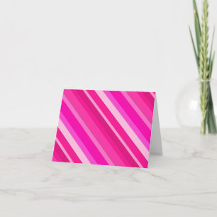Cartes Pour Fêtes Annuelles Bandes de bonbons en couches - rose et fuchsia