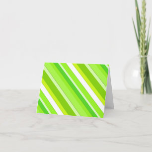 Cartes Pour Fêtes Annuelles Bandes de bonbons en couches - vert citron et blan