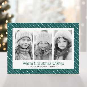 Cartes Pour Fêtes Annuelles Bandes mignonnes pointillées joyeux Noël 3 photos 