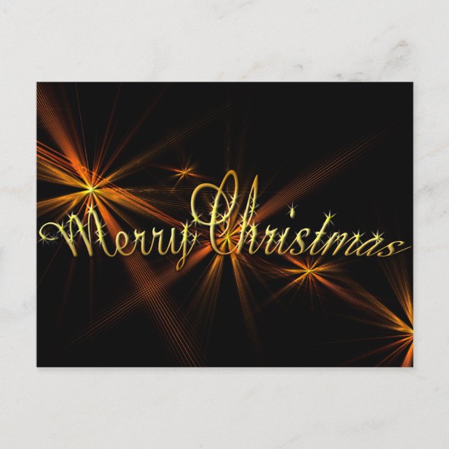 Cartes Pour Fêtes Annuelles Bannière de Noël Joyeuse sur Noir - Fête (Devant)