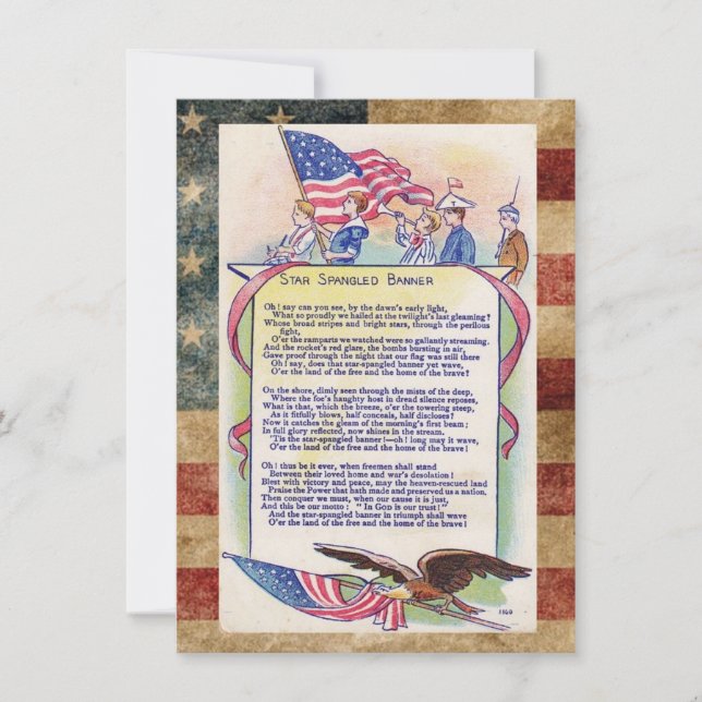 Cartes Pour Fêtes Annuelles Bannière épangée de l'étoile patriotique américain (Devant)