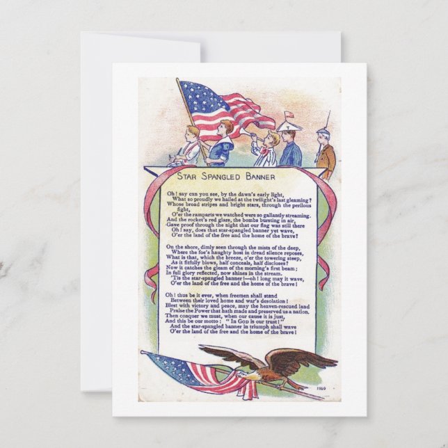 Cartes Pour Fêtes Annuelles Bannière épangée de l'étoile patriotique américain (Devant)