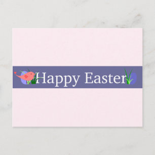 Cartes Pour Fêtes Annuelles Bannière violette de Pâques heureuse