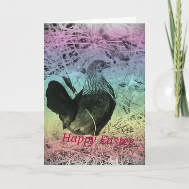 Cartes Pour Fêtes Annuelles Bantam Hen Pâques (Devant)