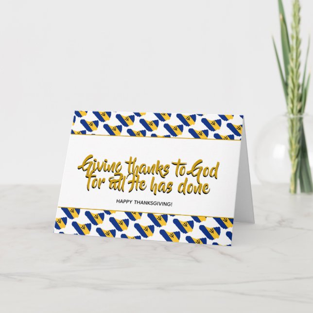 Cartes Pour Fêtes Annuelles BARBADOS Élégants Remerciements MERCI (Devant)