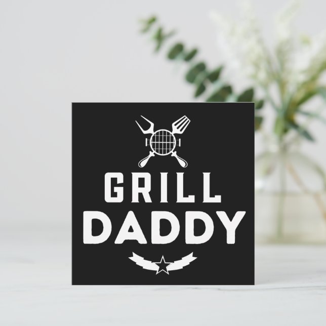 Cartes Pour Fêtes Annuelles Barbecue pour Papa Grillades et fumaisons pour la  (Debout devant)