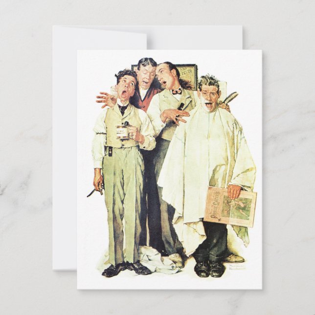 Cartes Pour Fêtes Annuelles Barbershop Quartet 1936 Norman Rockwell (Devant)