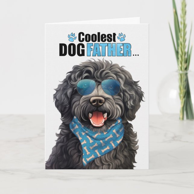 Cartes Pour Fêtes Annuelles Barbet Chien Coolest Papa Jamais Fête des pères (Devant)
