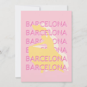 Cartes Pour Fêtes Annuelles Barcelone Art Voyage, Espagne, Art Voyage, Rose