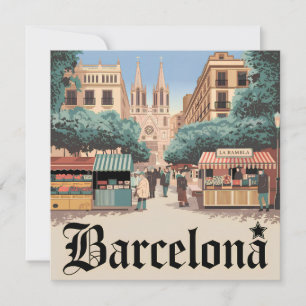 Cartes Pour Fêtes Annuelles Barcelone Espagne vintage