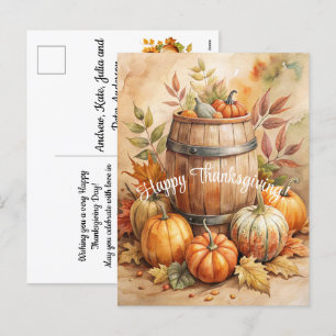 Cartes Pour Fêtes Annuelles Baril avec Bon thanksgiving Citrouille