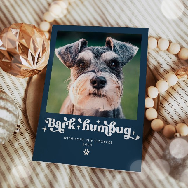 Cartes Pour Fêtes Annuelles Bark Humbug Chien photo Drôle Noël (Créateur téléchargé)