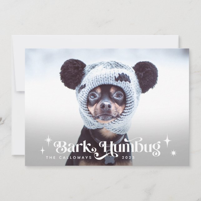 Cartes Pour Fêtes Annuelles BARK HUMBUG Drôle Chien Xmas (Devant)
