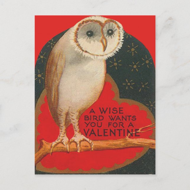 Cartes Pour Fêtes Annuelles Barn Owl Heart Tree Stars Valentine (Devant)