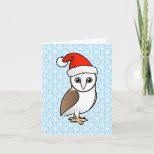 Cartes Pour Fêtes Annuelles Barn Owl Père Noël