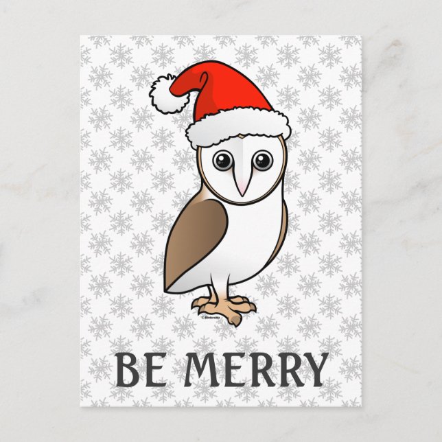 Cartes Pour Fêtes Annuelles Barn Owl Père Noël (Devant)