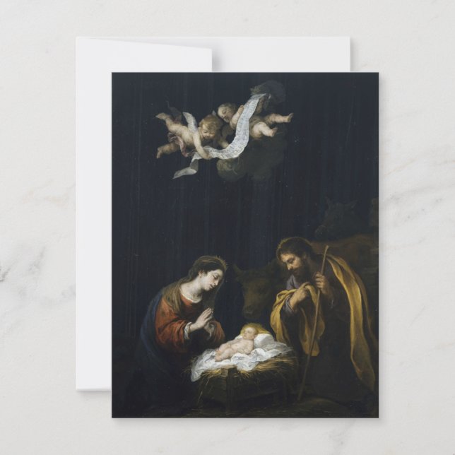 Cartes Pour Fêtes Annuelles Bartolomé Esteban Murillo La Nativité (Devant)