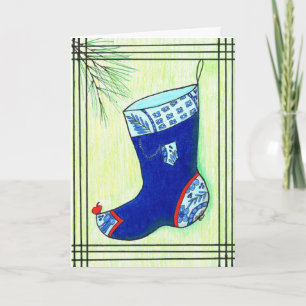 Cartes Pour Fêtes Annuelles Bas bleu de Noël de Hanbok