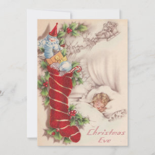 Cartes Pour Fêtes Annuelles Bas de Noël du Père Noël vintage