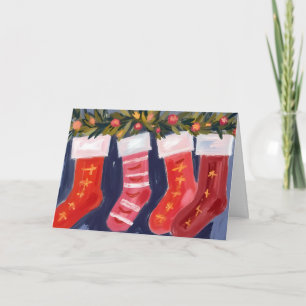 Cartes Pour Fêtes Annuelles Bas de Noël Guirlande Joyeux Noël