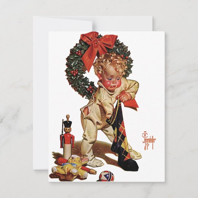Cartes Pour Fêtes Annuelles Bas de Noël Leyendecker (Devant)
