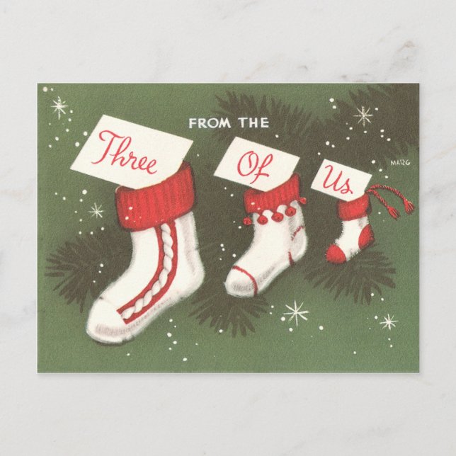 Cartes Pour Fêtes Annuelles Bas en laine vintage (Devant)