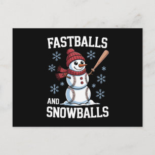 Cartes Pour Fêtes Annuelles Baseball et Boules de Neige Bonhomme de Neige de N