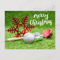 Baseball Joyeux Noël avec balle et batte