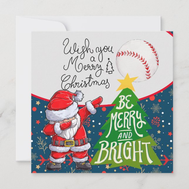 Cartes Pour Fêtes Annuelles Baseball Noël Dabbing Père Noël pour Joueur (Devant)