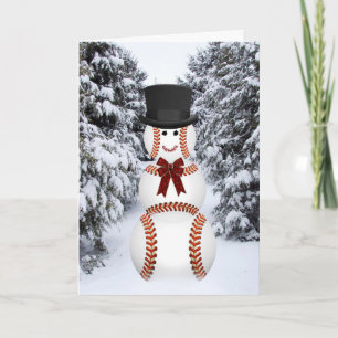Cartes Pour Fêtes Annuelles Baseball Snowman